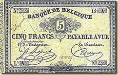 Billet de la Banque de Belgique