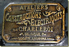 Plaque des ACEC de Charleroi